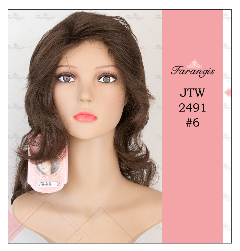 کلاه گیس زنانه قهوه ای مدل JTW2491 کد 6