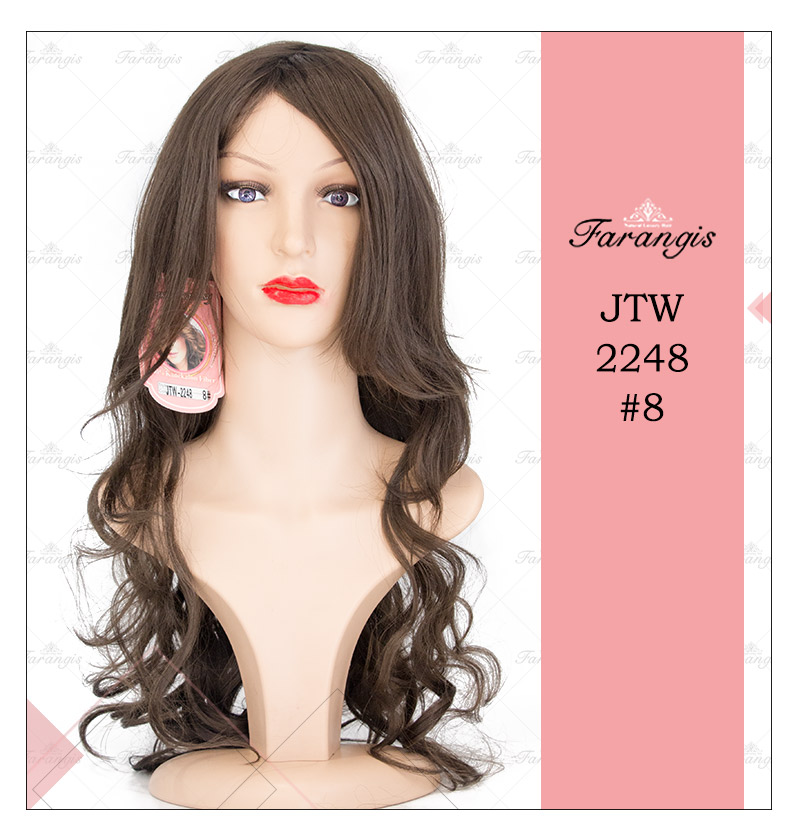 کلاه گیس زنانه قهوه ای زیتونی مدل JTW-2248 کد 8