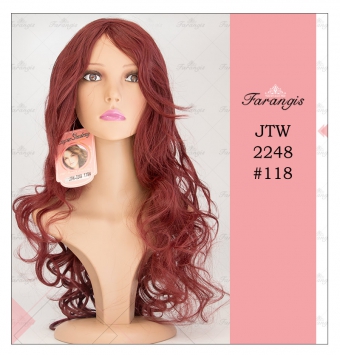کلاه گیس زنانه شرابی روشن مدل JTW-2248 کد 118