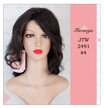 کلاه گیس زنانه مشکی طبیعی مدل JTW2491 کد 4