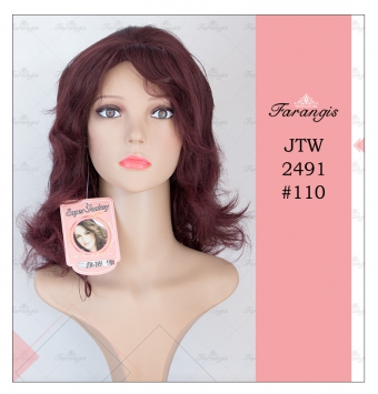 کلاه گیس زنانه شرابی تیره مدل JTW2491 کد 110