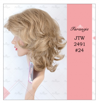 کلاه گیس زنانه دودی زیتونی مدل JTW2491 کد 24