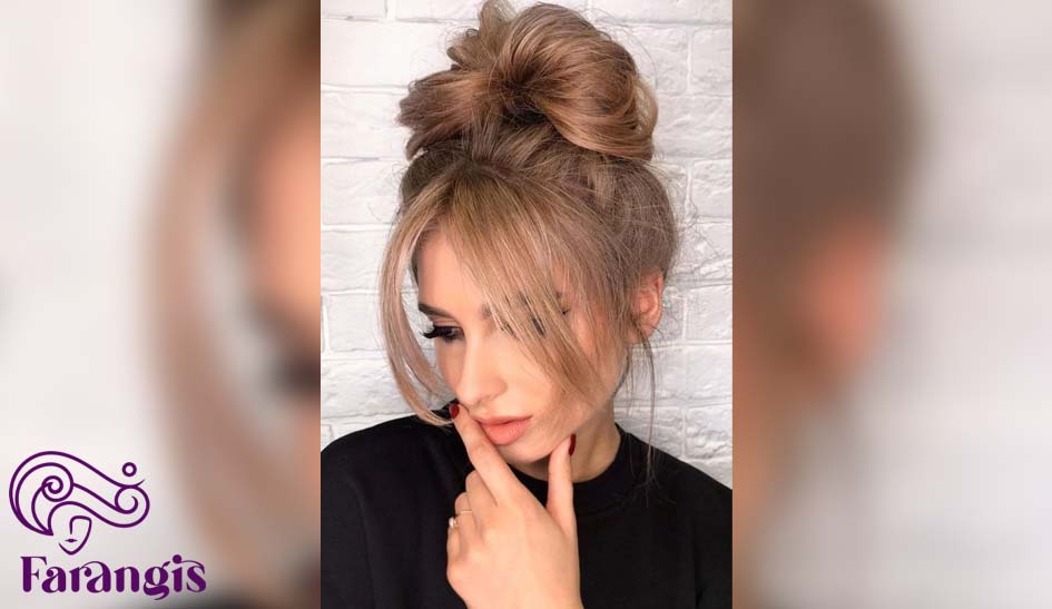 شینیون با پوستیژ برای پرحجم تر شدن مو