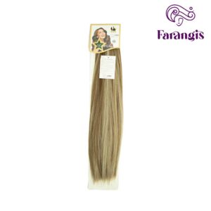اکستنشن موی مصنوعی رنگ قهوه ای تنباکویی لایت بلوند زیتونی عسلی