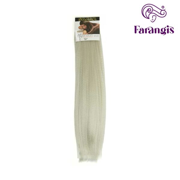 اکستنشن موی مصنوعی رنگ خاکستری صدفی